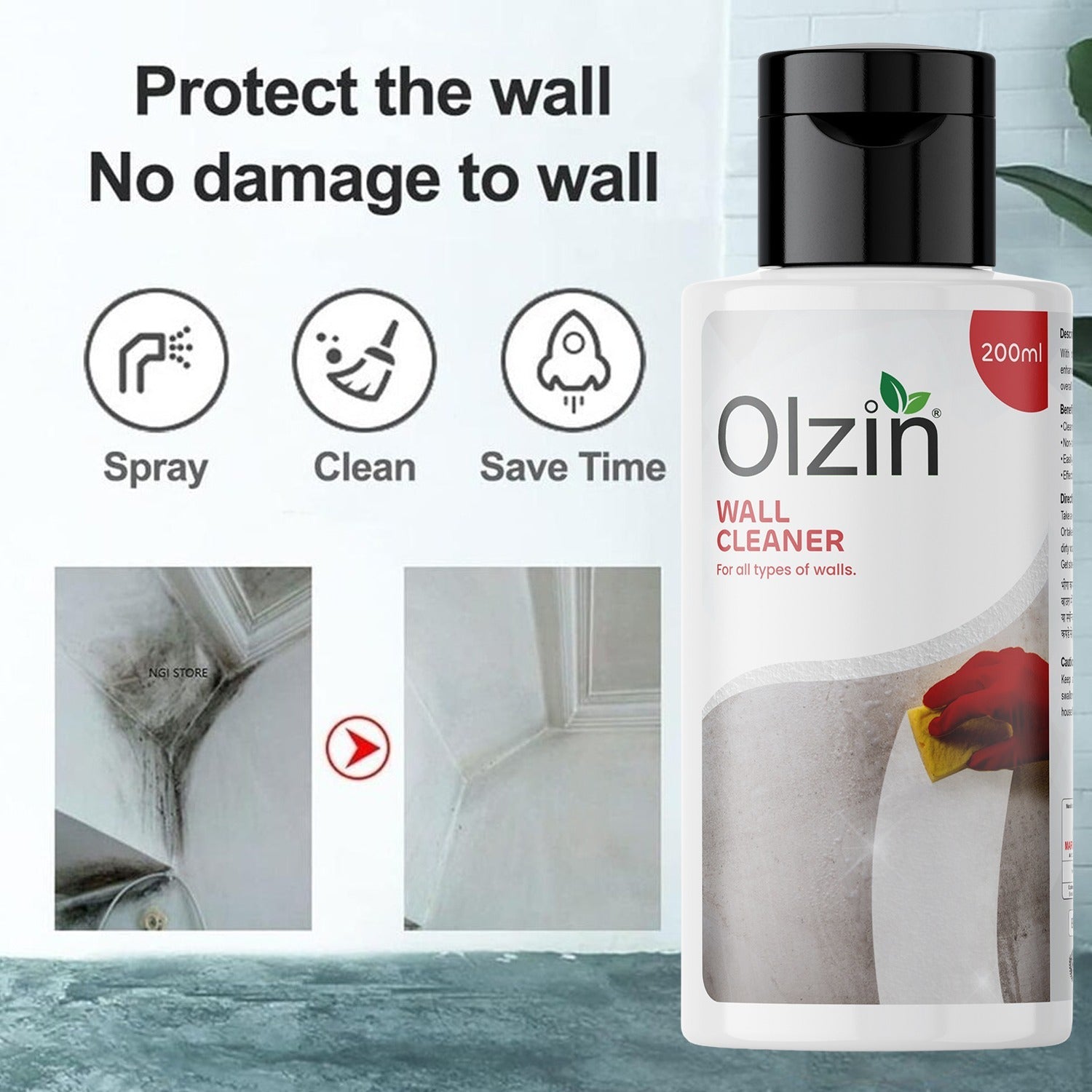 Olzin Wall Cleaner – Multi-Surface Tough Stain Remover